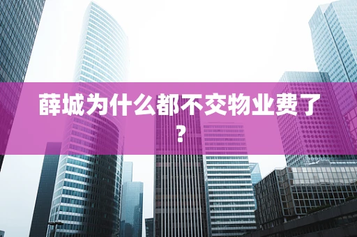 薛城为什么都不交物业费了？