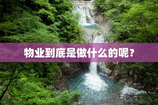 物业到底是做什么的呢？