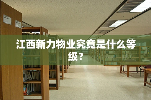 江西新力物业究竟是什么等级？