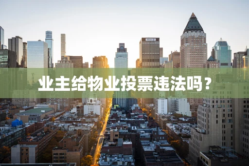 业主给物业投票违法吗？