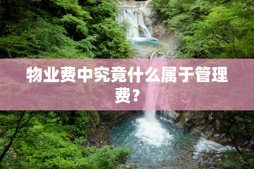 物业费中究竟什么属于管理费？
