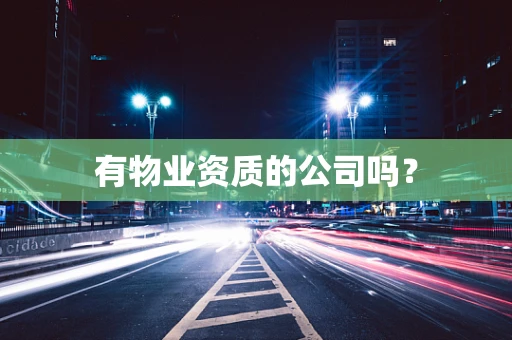 有物业资质的公司吗？