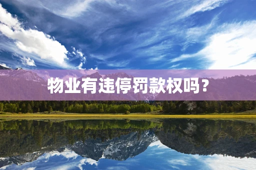 物业有违停罚款权吗？
