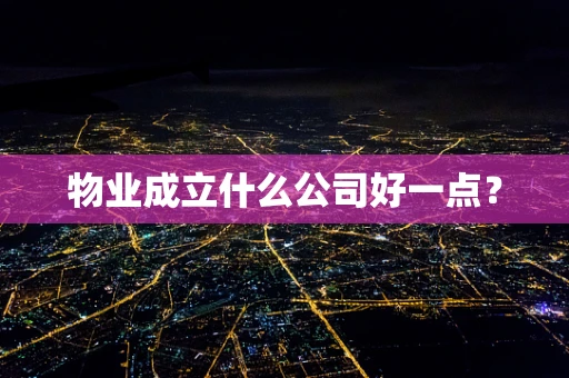 物业成立什么公司好一点？