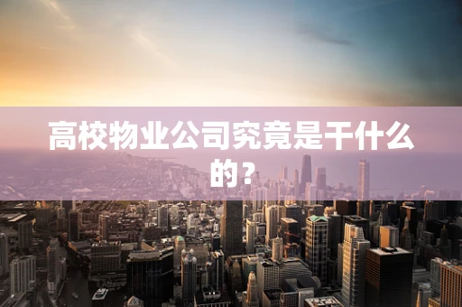 高校物业公司究竟是干什么的？