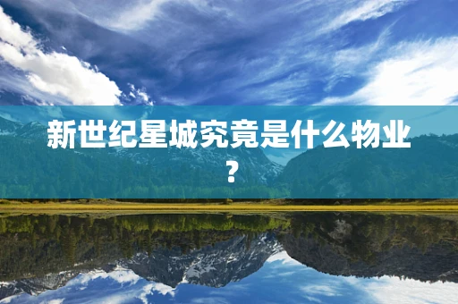 新世纪星城究竟是什么物业？