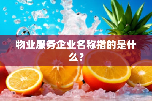 物业服务企业名称指的是什么？