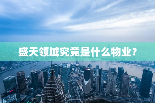 盛天领域究竟是什么物业？