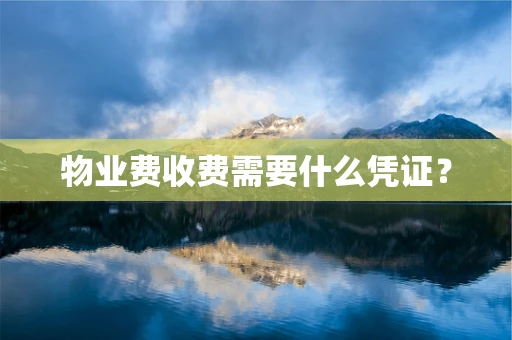 物业费收费需要什么凭证？