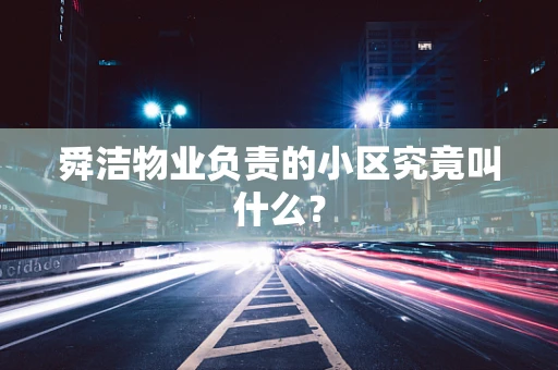 舜洁物业负责的小区究竟叫什么？