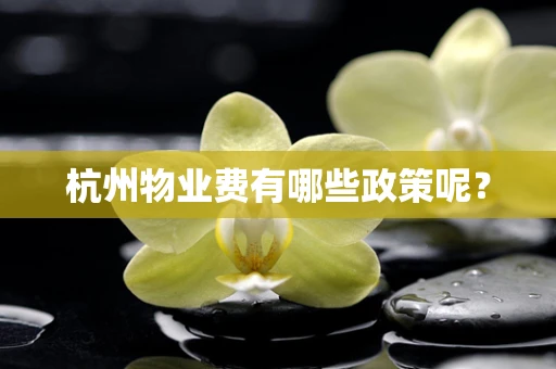 杭州物业费有哪些政策呢？