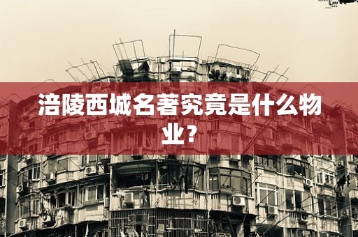 涪陵西城名著究竟是什么物业？
