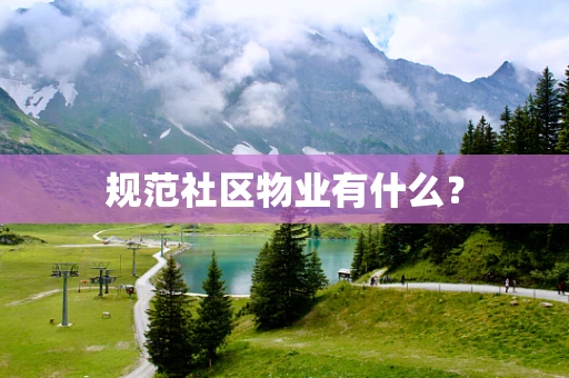 规范社区物业有什么？