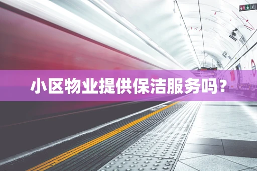 小区物业提供保洁服务吗？