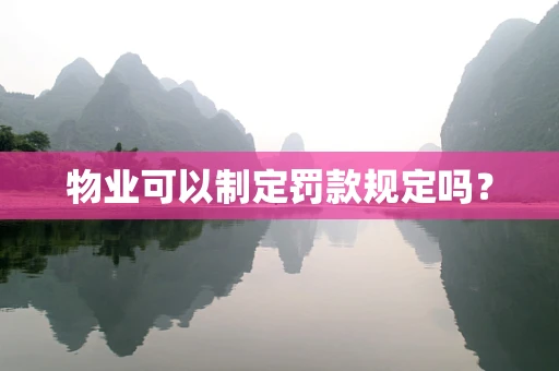 物业可以制定罚款规定吗？