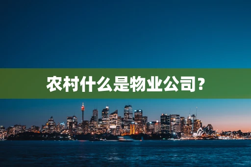 农村什么是物业公司？