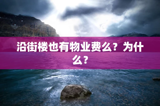 沿街楼也有物业费么？为什么？