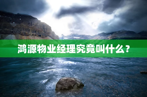 鸿源物业经理究竟叫什么？