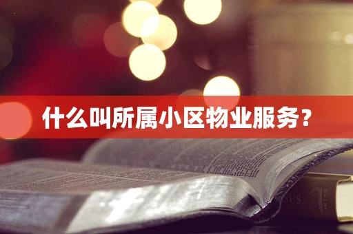 什么叫所属小区物业服务？