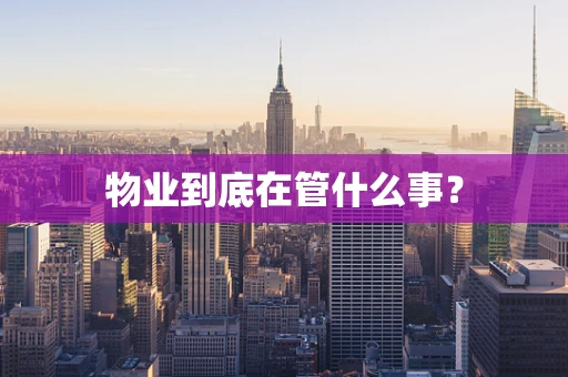 物业到底在管什么事？