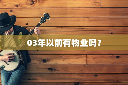 03年以前有物业吗？