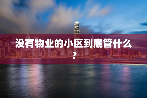 没有物业的小区到底管什么？