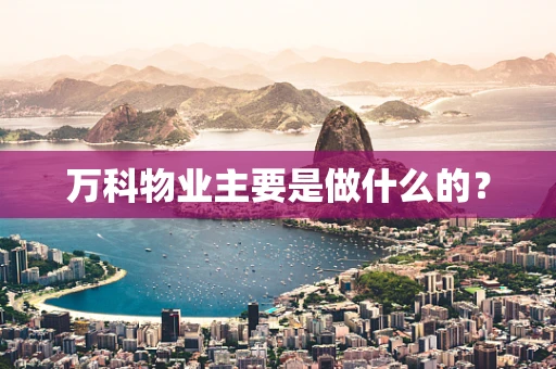 万科物业主要是做什么的？